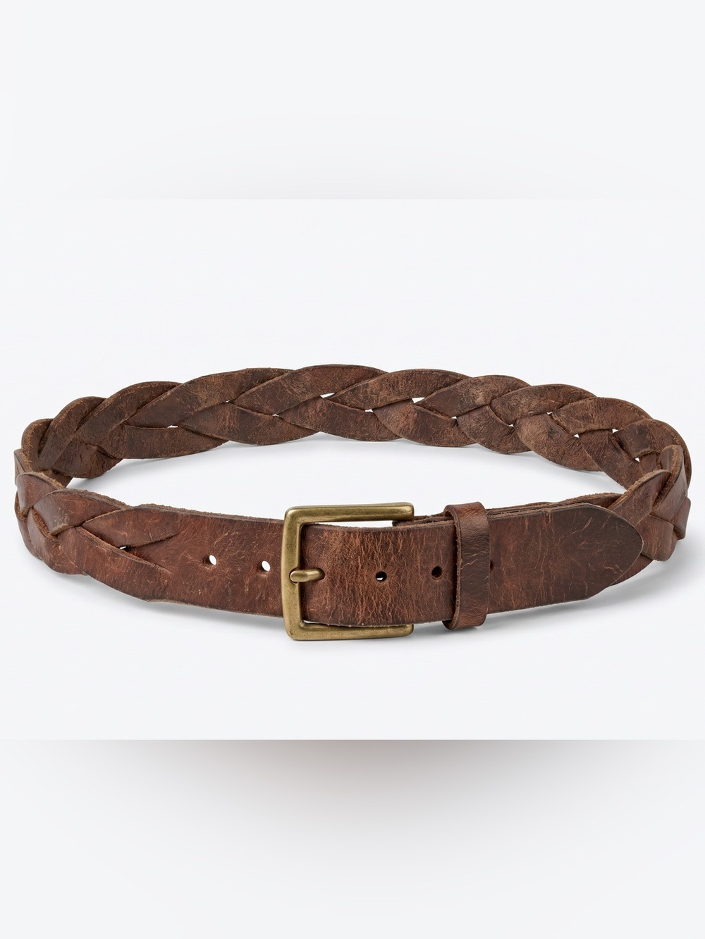 Braided leather belt